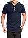 KUYIGO Men's Short Sleeve Fashion Athletic Hoodies Sport Sweatshirt Causal Hooded T-Shirts Navy X-Large