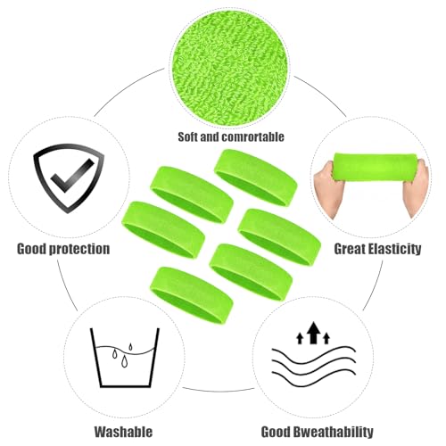 Image of Bememo 12 Pcs Sweatbands Sport Headbands for Men & Women Basketball Headband Sport Competitions Sweat Headbands Running Terry Cloth Moisture Wicking for Yoga,Tennis,Gym,Exercise