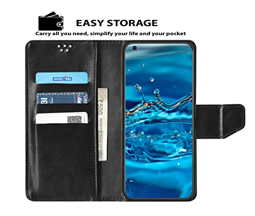 Image of SBMS Flip Cover Back Case Cover for Vivo Y27 with Magnatic Closure | Inbuilt Stand | Card & Money Pocket (Black)
