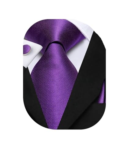 Image of Dubulle Mens Tie Set Solid Paisley Silk Striped Necktie for Men with Cufflinks Tie and Pocket Square