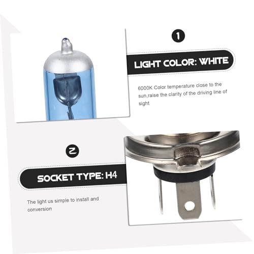 Wakauto 8 Peças Luz Halógena De Carro H4 Farol De Halogênio De Carro Farol De Halogênio Automático L