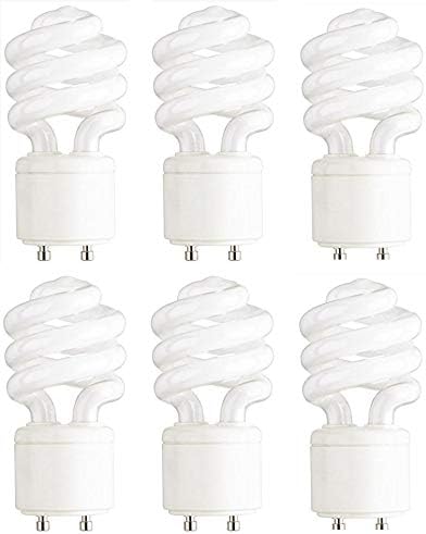 Ciata Lighting 13-Watt Mini Compact Fluorescent Light Bulb GU24 Base Twist and Lock, Warm White - 6 Pack (6 Pack)