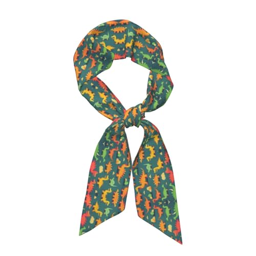 BaerK many small Dinosaur Print Women's Fashion Scarf – Versatile Bufandas for Stylish Cover, Hijab, Voile Tie, and Headscarves