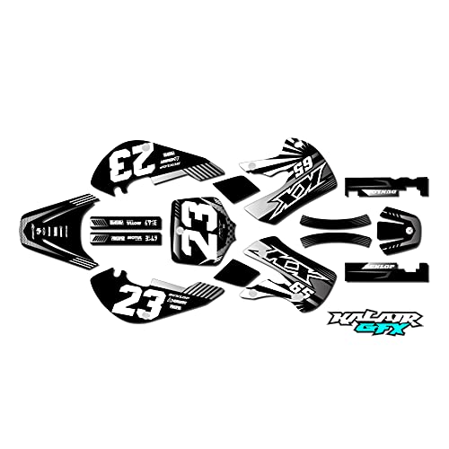 Kalair GFX Graphics Kit for Kawasaki KX65 (1999-2024) FH Series Gray 9 Mil-Dirt Pit Bike Motorcycle Stickers,Dirtbike Racing Decal Automotive Motocross Accessories no Plastics