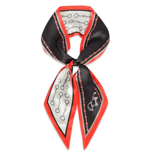 EXTREE Satin Scarf Mulberry Silk Printed Head Wrap Hair Band 7"" x 59"" A037