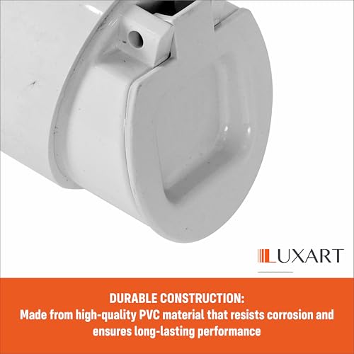 Image of LUXART PVC Drain Backflow Valve 6 inch Premium Anti-Rat, Anti-Cockroach, Anti-Snake Backflow Stopper | Heavy-Duty Non-Return Water Valve with Strainer Cap | Protection for Bathroom & Outdoor Drains