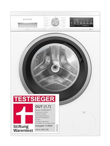 Siemens WU14UT71, Stiftung Warentest GUT (1,7)*, iQ500, Unterbau-Waschmaschine 8 kg, 1400 UpM, Antiflecken-System, smartFinish für weniger Bügeln, Schneller Waschen mit speedPack L, Nachlegefunktion