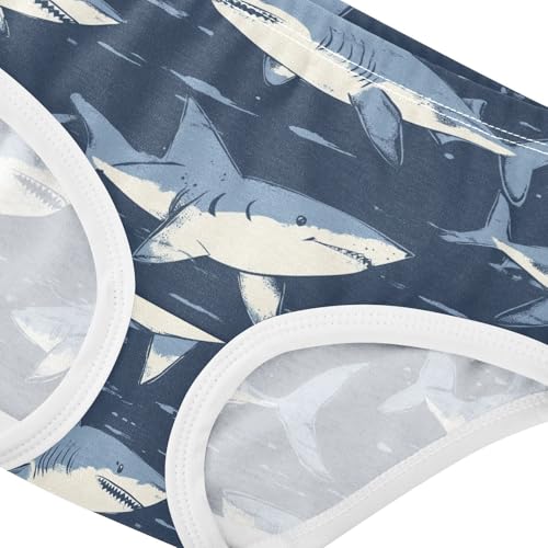 Wusikd Shark Animal Girls' Underwear Cotton Sea Funny Girls Briefs Soft Toddler Underwear 2T3