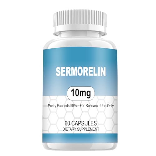 WUCOO Sermorelin Research Peptide, 10MG Research Grade Capsules, 99% Purity - 60 ct