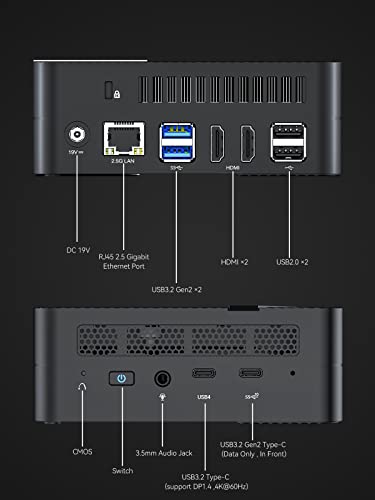 Minisforum Mini Pc Windows 11 Pro Um560 Xt Amd Ryzen 5 5600H 6 Cores/12 Threads,16Gb Ram 512Gb Pcie Ssd Mini Computer, 2.5 Inch Sata Hdd, 2 X Hdmi & Usb-C, 2.5G Rj45, 6 X Usb Port, Small Form Factor #TOP7