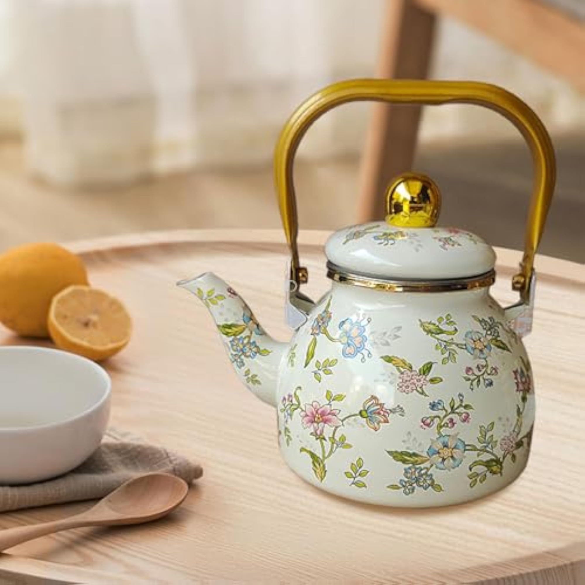 Enamel Tea Kettle, Leakproof Juice Water Jug for Home