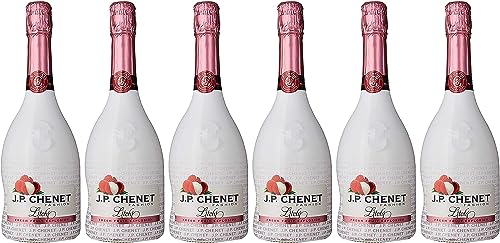J.P. Chenet - Fashion Cuvee Sparkling White Wine with natural Lychee flavours, Case of 6 - France (6 x 0.75 L)