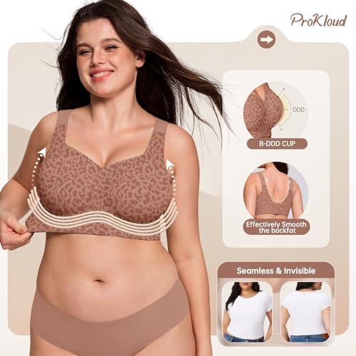Image of ProKloud Jelly Bras for Women No Underwire Wireless Bra with Support and Lift Full Coverage Plus Size Comfy Seamless Bra