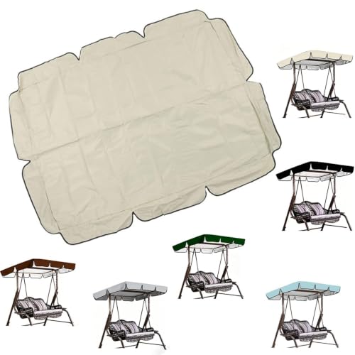Techo Hollywoodschaukel impermeable y resistente al sol 420D Oxford de 3 plazas beige 2