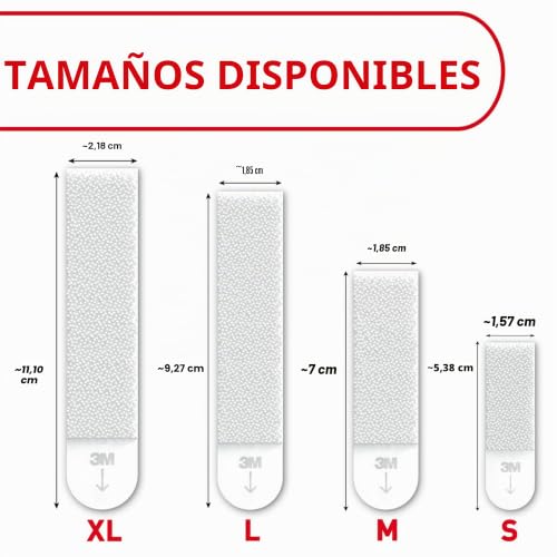 Tiras pesadas XL Command para colgar cuadros sin daños de hasta 9 kg con adhesivo blanco 3