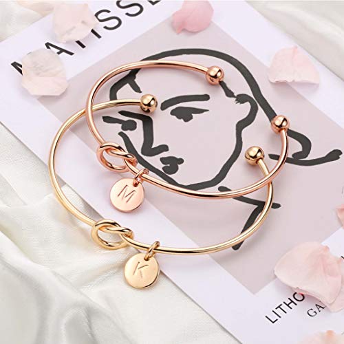 Ursteel Personalized Gold Initial Bracelet for Women - Dainty Gold Knot Letter A-Z Bracelets for Women, Tie The Knot Bracelet Bridesmaid Proposal Jewelry Gifts4