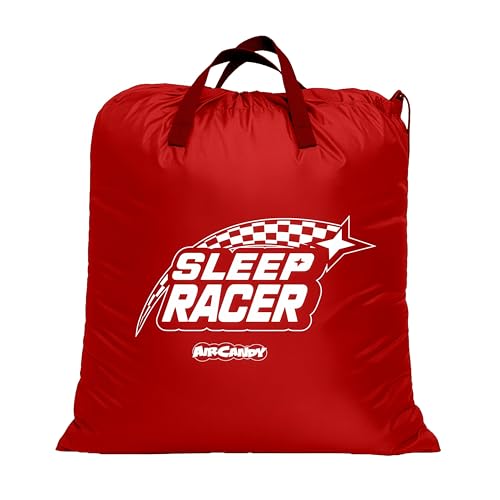 Air Candy Sleep Racer Toddler Car Bed, Red, Single, Ages 2-6 | Portable Kid Air Mattress - LED Night Light - For Travel & Sleepovers