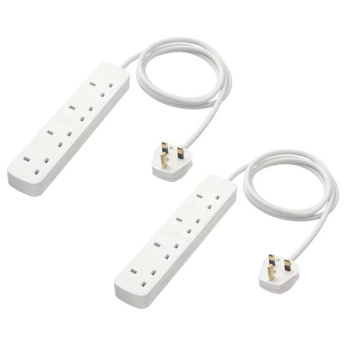 IKEA KOPPLA 4-Way Power Strip Socket, Earthed, White, 27 cm, Surge Protection-image-2