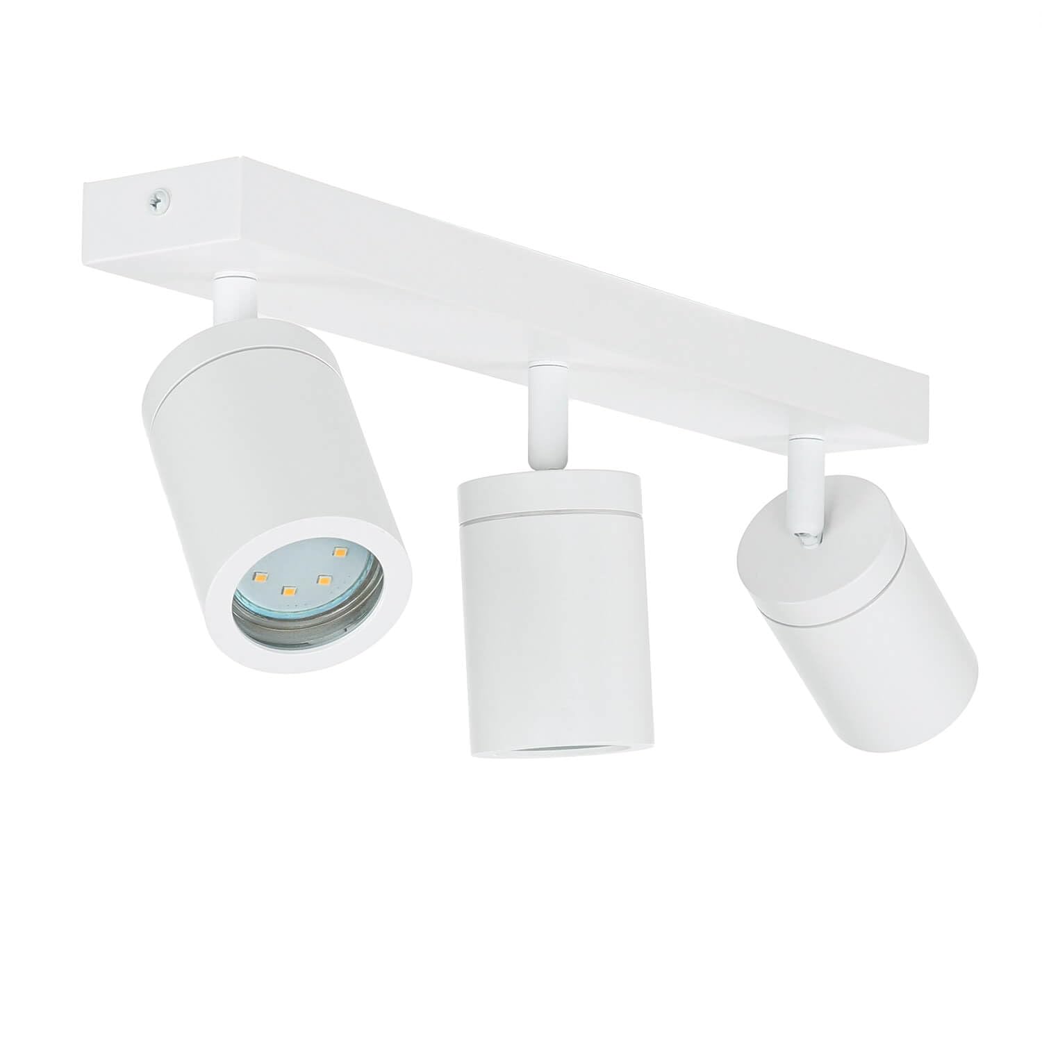 Licht-Erlebnisse Deckenspot IP44 Weiß B: 39 cm klein 3-flammig GU10 verstellbar kleiner Deckenstrahler Wohnzimmer Deckenleuchte Küche Badezimmer