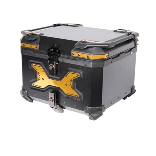 Coffre de moto en aluminium MotoTopcase noir et or valise arrière universelle casque robuste
