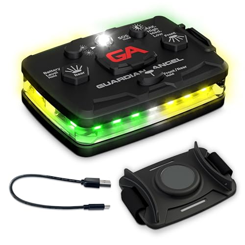 Image of Guardian Angel Elite Series Safety Light (Green /Yellow Front & Green /Yellow Rear) - Rechargeable, Magnetic, Hands-Free Wearable & Mountable Light for Construction, Roadside, Utility & Industrial PPE