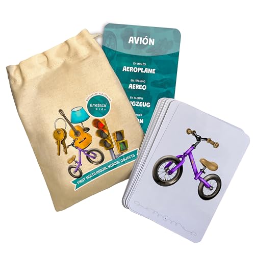 [Emeteca® Kids] Los Objetos - Primeras Palabras multilingües - Tarjetas Montessori - Juego Educativo en 5 Idiomas
