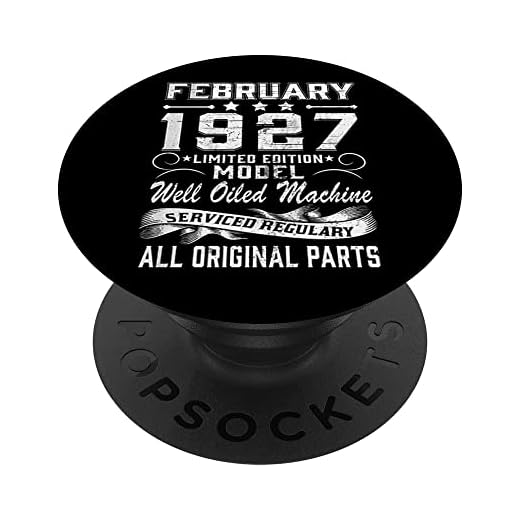 Vintage Febrero 1927 Edición Limitada 95 Regalo de Cumpleaños PopSockets PopGrip Intercambiable