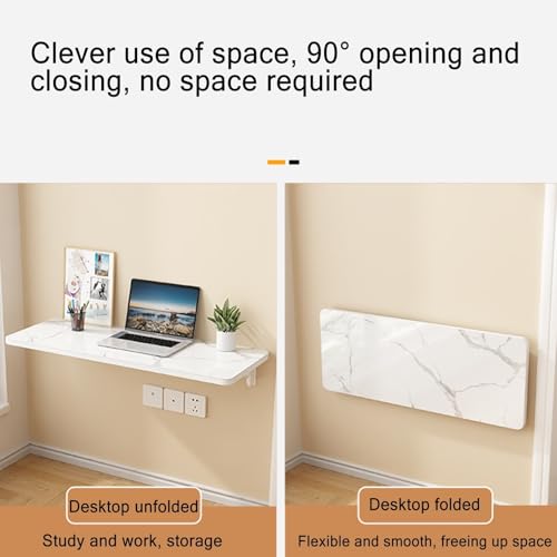 Table murale pliante pour bureau compact avec support métal robuste