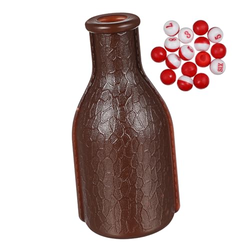 HOLIDYOYO Billiard Shaker Bottle Set Snooker Dice Shaking Bottle with Tally Balls Durable Plastic Billiards Accessory for Home and Pub Entertainment