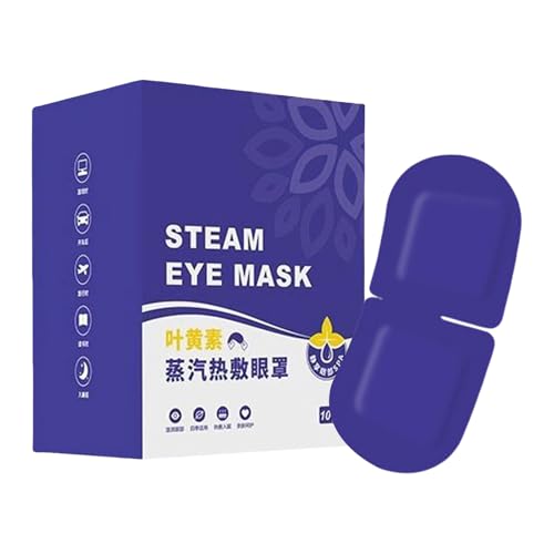 Mascarilla para ojos de vapor, 10 unidades, compresas cálidas para relajación, hogar, viajes, después del entrenamiento, noche de cine