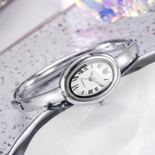 Image of Shocknshop Elegant Oval Roman Dial Women Quartz Fashion Bracelet Strap Ladies Wrist Watch for Woman and Girls -WCH197
