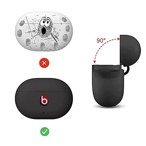 Lizhi Silicone Case For 2021 New Beats Studio Buds, Anti-Lost Shockproof Protective Cover With Keychain Easy Carrying Replacement Case With Carabiner (Black) #TOP3