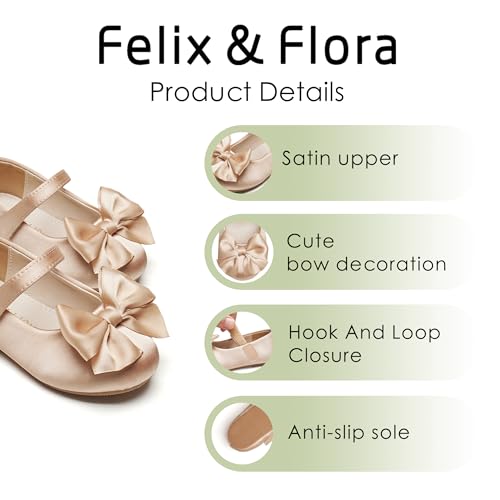 Image of Felix & Flora Toddler Flower Girl Dress Shoes Girl Ballet Flats Party School Shoes Wedding