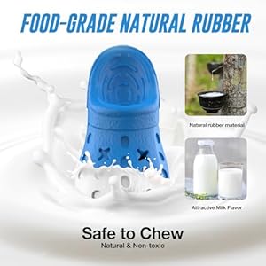 Dog Toys for Aggressive Chewers, Indestructible Dog Toys for Large Dogs, Tough Dog Toys Natural Rubber Interactive Dog Chew Toy with Bleef Flavor (Blue)