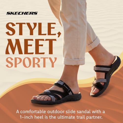 Image of Skechers Women's Reggae - Color-full | Cushioned Footbed, Shock-Absorbing Reggae Midsole, Leather and Web Fabric Upper, Outdoor Trail Slide