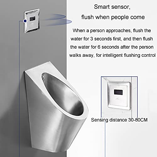 SSRURYWZ Household Items Wall-Mounted All-in-one Urinal Stainless Steel Men's Urinal Non-Contact Flushing Urinal Strong and Anti-Clogging Sensing Water Out Easy to Clean (Package D)