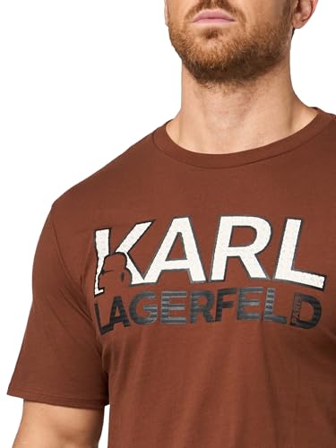 Image of Karl Lagerfeld Men's Crewneck Short Sleeve Graphic Design Relaxed Fit T-Shirt