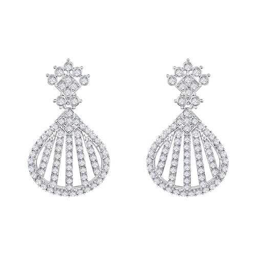 Image of Atasi International Silver Plated White Crystals American Diamonds Stylish Necklace Set with Earrings and Maang Tikka for Women and Girls | Stylish Jewellery for Party, Wedding and Festive Occasions (R6158)