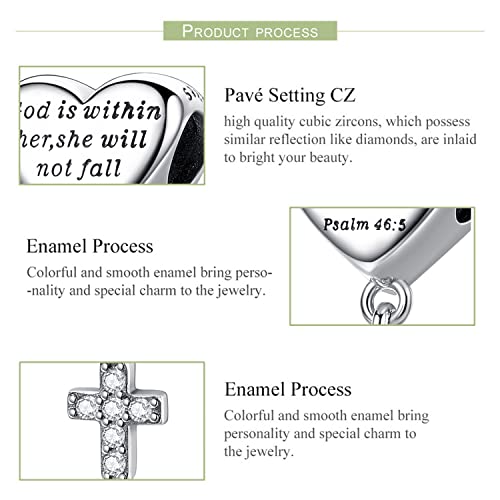Cross Charm Fit Pandora Charms Bracelet Love Heart Christian Bible Verse Charms Prayer Faith Religious Jewelry Gifts for Women2