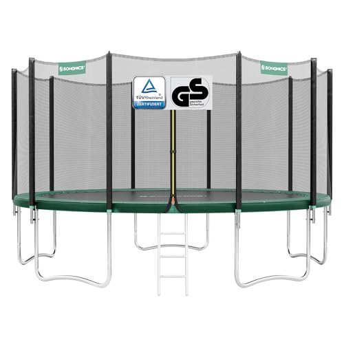SONGMICS Gartentrampolin für Kinder, Ø 427 cm, mit Sicherheitsnetz,...