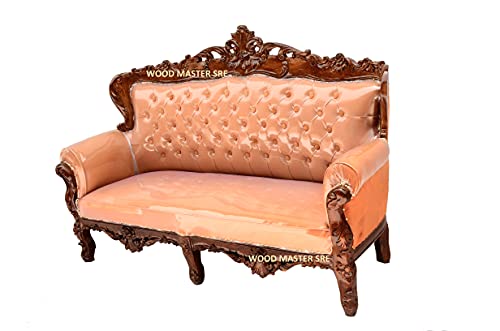 Image of Luxury Wooden Teakwwood Five Seater Sofa Set for Living Room (Honey Brown) Solid Wood Outdoor Chair 5 Seater Sofa | (14)