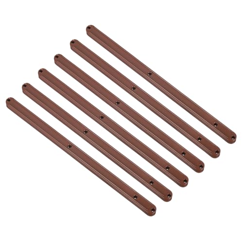 QUARKZMAN Guías para Cajones, 6 Piezas 300mm   Raíles de Plástico para Cajones, Guías Ranuradas Montadas en el Lateral para Cajones de Armarios Mesitas de Noche Cómodas (Marrón)