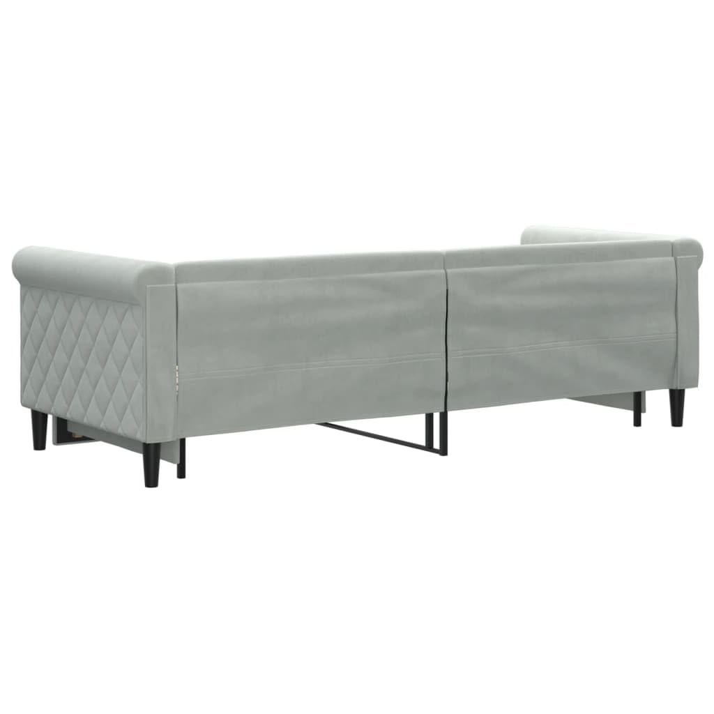 Aksamitny rozkładany 2 w 1 do salonu i sypialni 80x200 cm szary