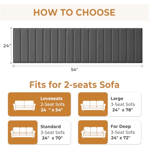 Image of Heavy Duty Couch Cushion Support Board for Sagging Sofa, 24''x54''Wide Loveseat, Thick Reinforced Wood Boards Add Strong Seat Supports, Under Couch Insert with Anti-Slip Dots, Grey