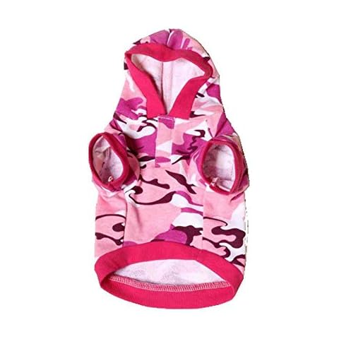 SAMGU Hoodie Hooded Casual Camouflage T Tee Shirt Small Dog Clothes Costume color pink size Large Cover