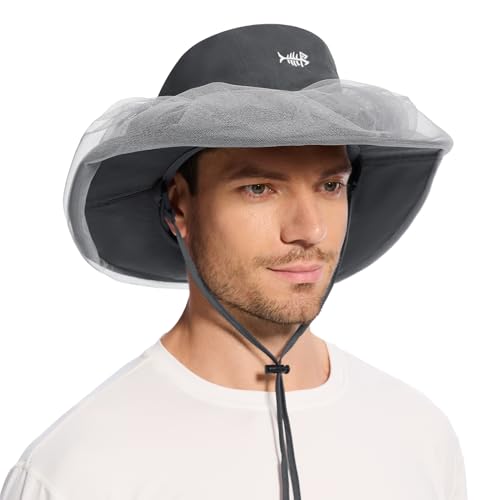 Image of BASSDASH Unisex UPF 50+ Mosquito Net Hat with Neck Flap FH17