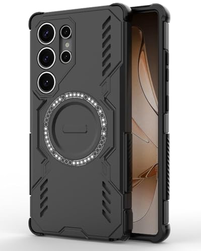 Image of Back Cover Case for Samsung Galaxy S25 Ultra 5G | 360 Protection Mobile Phone Case | Mag-Safe | Samsung Galaxy S 25 Ultra Back Cover | Samsung Galaxy S25Ultra 5+G - Black TPU + PC