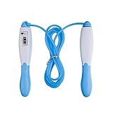 HSKB Kinder Springen Seil, Verstellbare Springseil Bunt Springschnur mit Vase Holzgriff und Baumwollseil, ideal für Fitness Training/ Spiel/ Fett Brennen Übung (Blau)