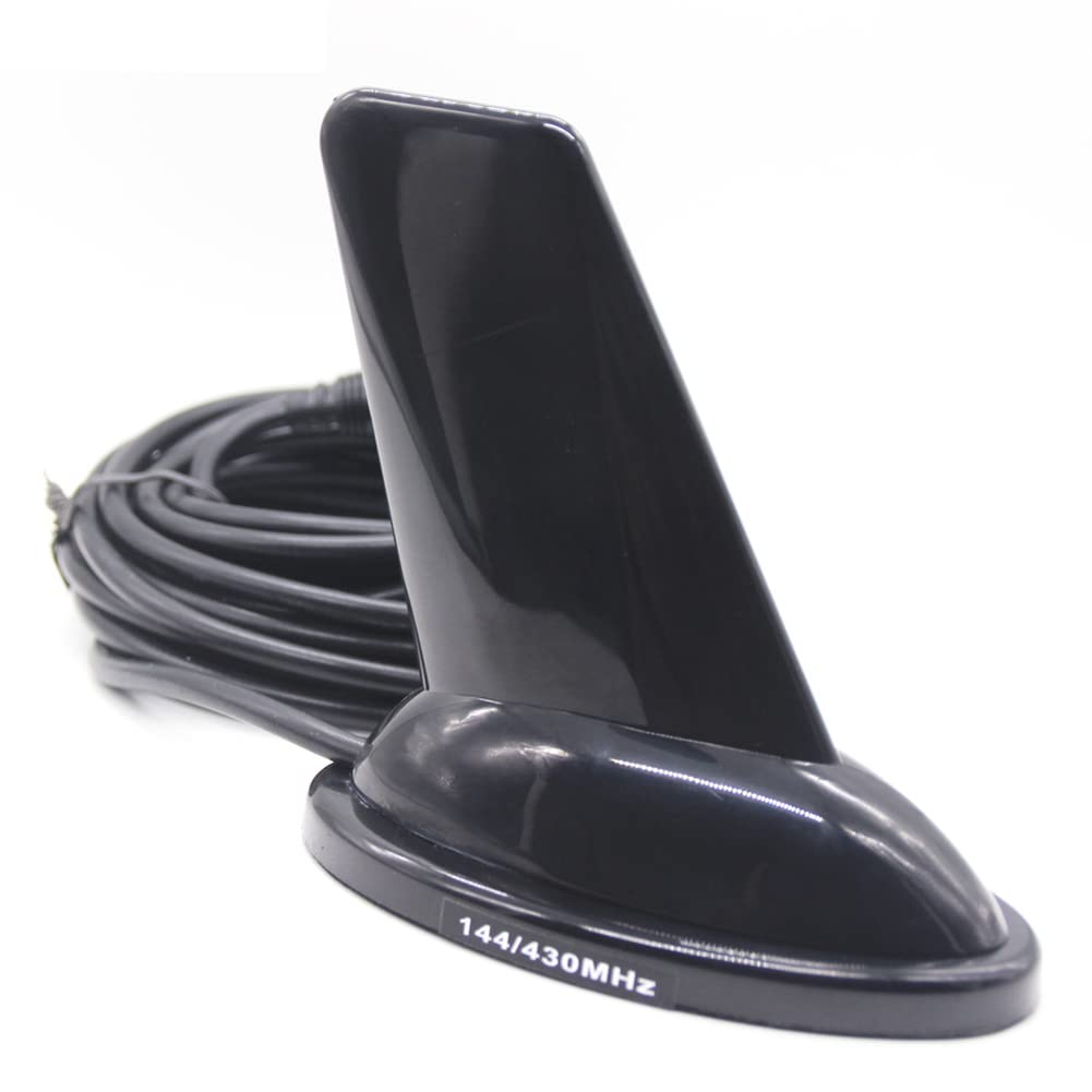 Auto Haifischflosse Antenne,Asudaro Dual Band Antenne 5M Verlängerungskabel UHF/VHF Funkantenne mit 144 MHz 430 MHz Tragbar Autoradiosignale Antenne für Zwei-Wege-Walkie Talkie-Funkantenne