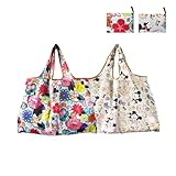 Mislezy Reusable Grocery Shopping Bags Foldable 2 Pack Ripstop, Reusable Bags Extra Large 40LBS Heavy Duty for Groceries (Style Two)